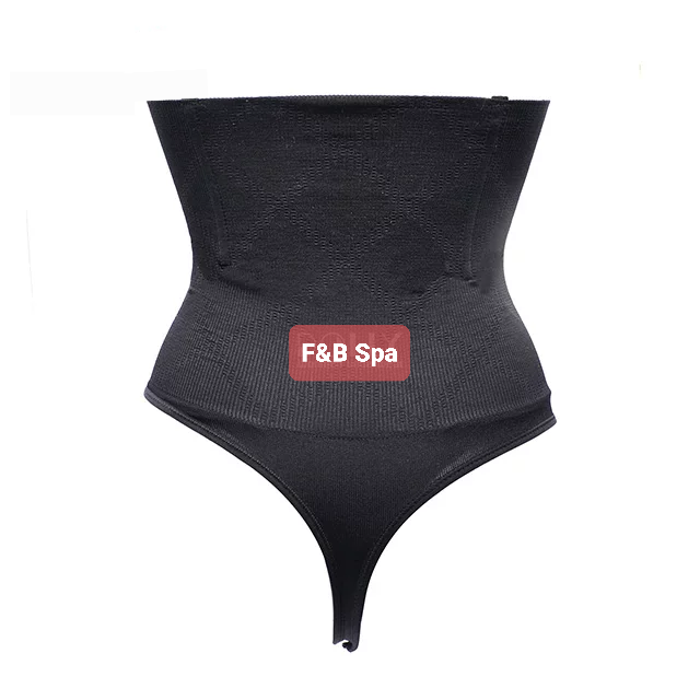 High-waisted tummy-tucker thong pantie