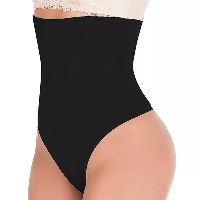 High-waisted tummy-tucker thong pantie
