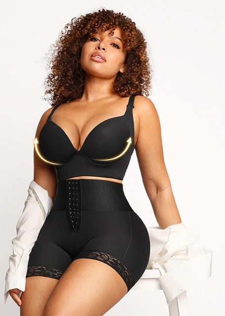 Deep-cup push-up shaper bra