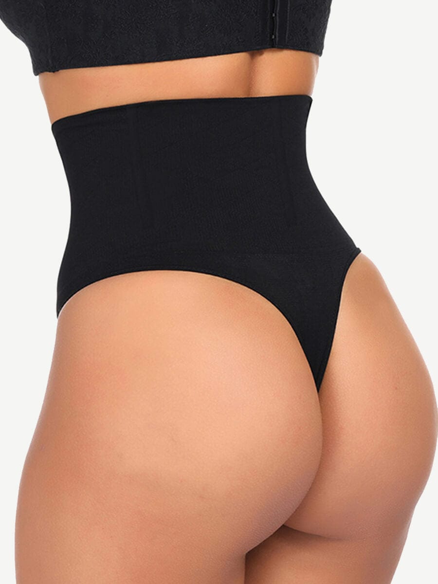 Mid-waist tummy-tucker thong pantie