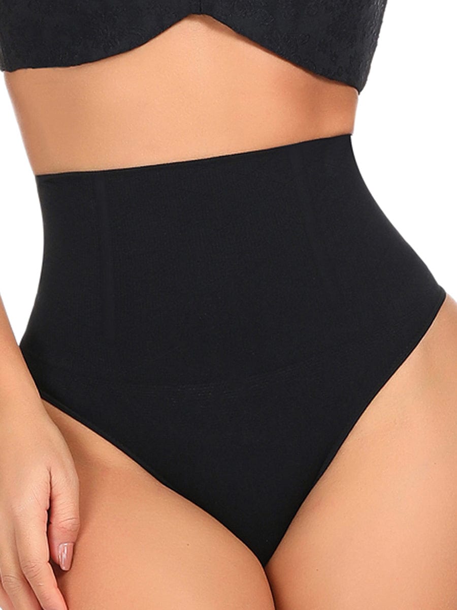 Mid-waist tummy-tucker thong pantie